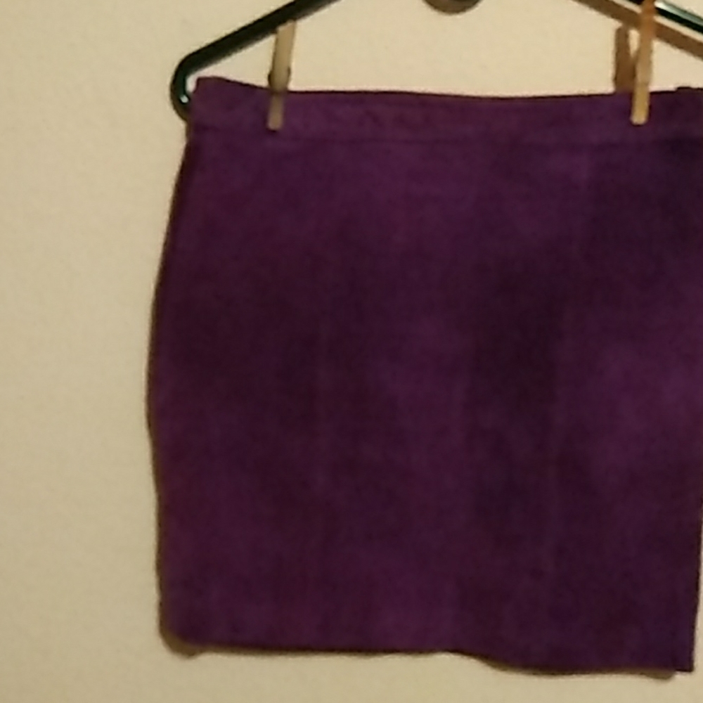 Suede mini skirt